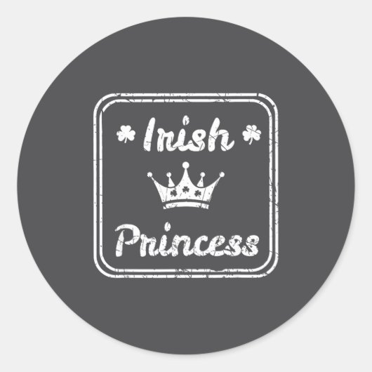 Ierse Prinses St Patricks Day Ronde Sticker (Voorkant)