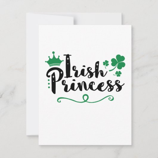 Ierse prinses vrouwen St. Patrick's Day script Feestdagenkaart (Voorkant)