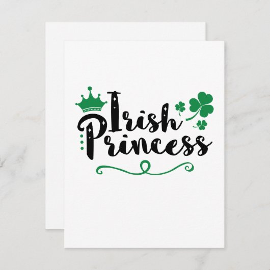 Ierse prinses vrouwen St. Patrick's Day script Feestdagenkaart (Voorkant / Achterkant)