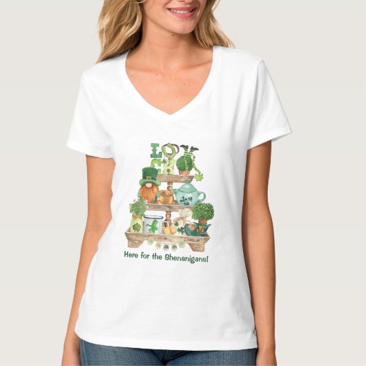 Ierse prullaria standaard aangepaste St. Patrick's T-shirt (Voorkant)