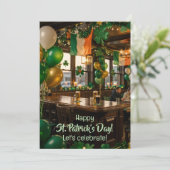 Ierse pub klaar voor St. Patrick's Day-feest, groe Kaart (Staand voorkant)