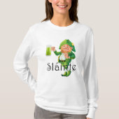 Ierse pub leprechaun groen bier Slainte T-shirt (Voorkant)