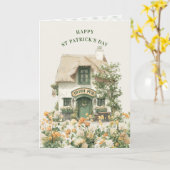 Ierse Pub | St. Patrick's Day Ierse Zegen Kaart (Gele Bloem)