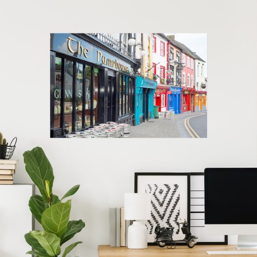 ierse pubs en doorsnee fronten poster (Thuiskantoor)