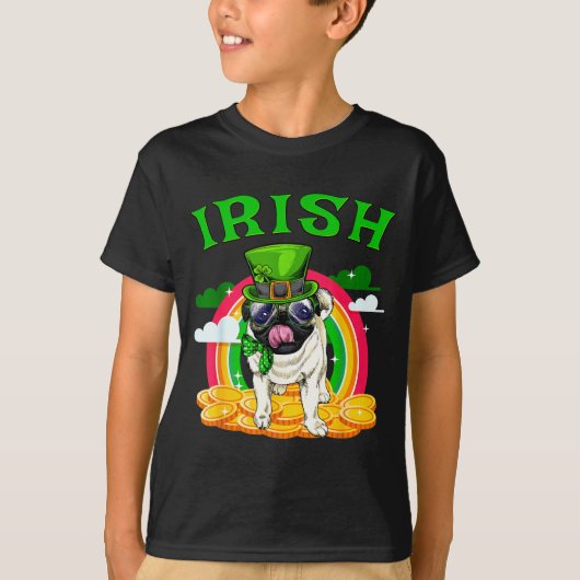 Ierse Pug Grappige St. Patrick's Dag Leprechaun Ho T-shirt (Voorkant)