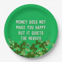 Ierse quote met shamrocks papieren bordje