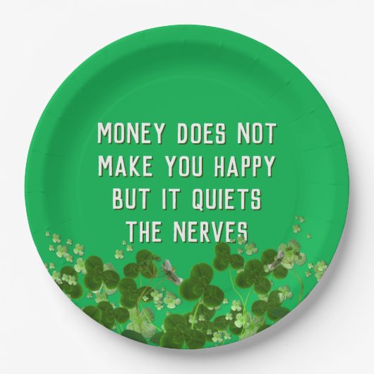 Ierse quote met shamrocks papieren bordje (Voorkant)
