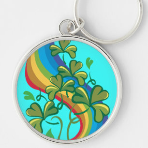 Ierse regenboog en Shamrocks Sleutelhanger