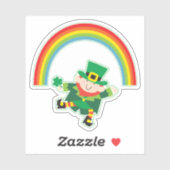 Ierse Regenboog Leprechaun Contour Sticker (Vel)