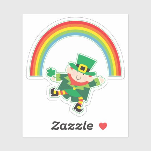 Ierse Regenboog Leprechaun Contour Sticker (Vel)
