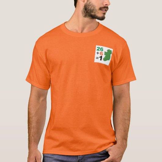 Ierse Republiek 26+6=1 TShirt Sinaasappel (Voorkant)