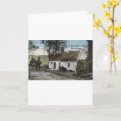 Ierse rieten huisje St. Patricks Day Kaart (Gele Bloem)