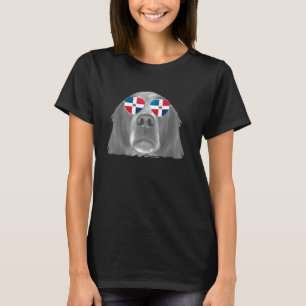 Ierse rode en witte Setter hond Dominicaanse vlag T-shirt
