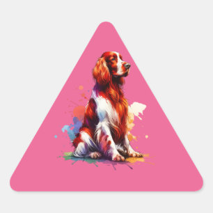 Ierse rode en witte setter hond sticker
