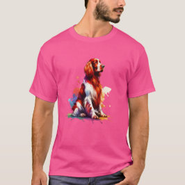 Ierse rode en witte setter hond t-shirt