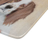 Ierse Rode en Witte Setter Schilderij - Originele Snijplank (Hoek)