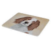 Ierse Rode en Witte Setter Schilderij - Originele Snijplank (Hoek)