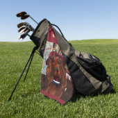 Ierse rode setter ansichtkaart golfhanddoek (Groen)