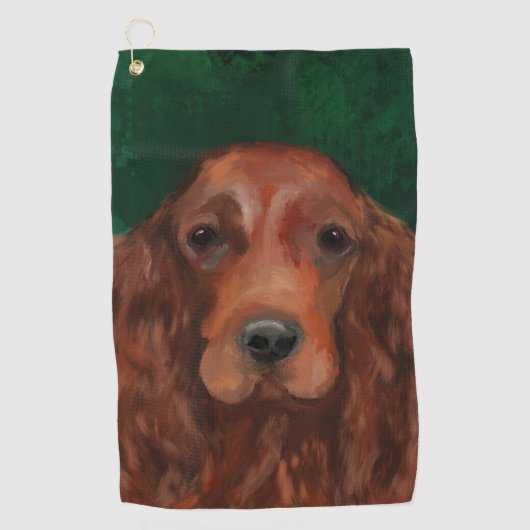 Ierse Rode Setter Golfhanddoek (Voorkant)
