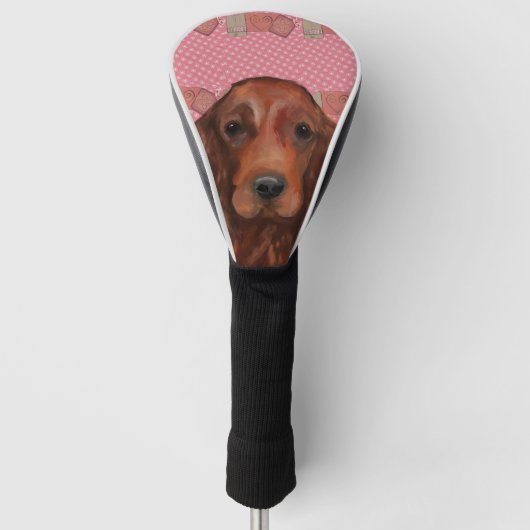 Ierse rode setter golfheadcover (Voorkant)