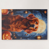 Ierse Rode Setter gotische Halloween-portret Legpuzzel (Horizontaal)