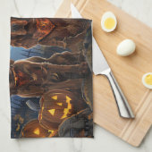 Ierse rode setter Halloween griezel Theedoek (Quarter Fold)