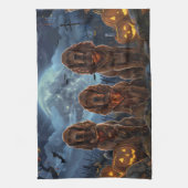 Ierse rode setter Halloween griezel Theedoek (Verticaal)
