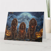 Ierse rode setter Halloween griezelig Kaart (Voorkant)