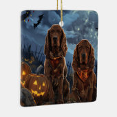 Ierse Rode Setter Halloween Griezelig Keramisch Ornament (Rechts)