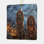 Ierse Rode Setter Halloween Griezelig Keramisch Ornament (Links)