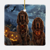 Ierse Rode Setter Halloween Griezelig Keramisch Ornament (Achterkant)