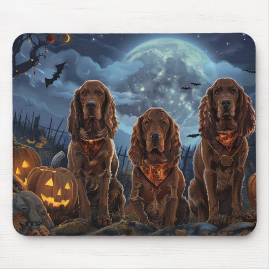Ierse rode setter Halloween griezelig Muismat (Voorkant)