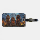 Ierse Rode Setter Halloween Spooky Bagagelabel (Achterkant horizontaal)