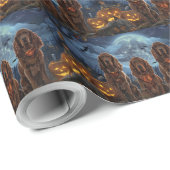 Ierse Rode Setter Halloween Spooky Cadeaupapier (Rol Hoek)