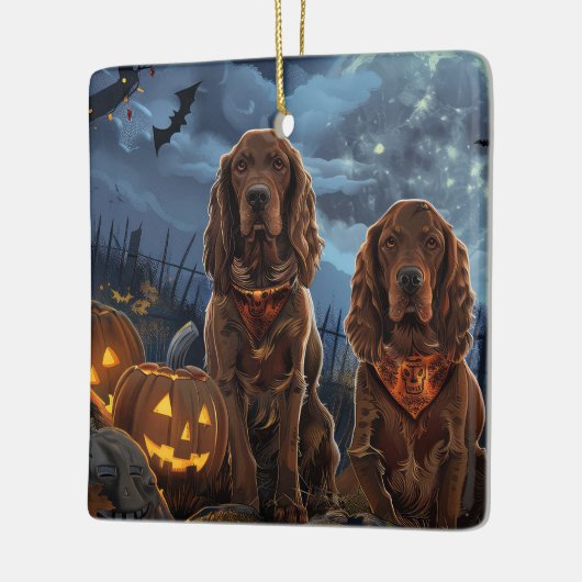 Ierse Rode Setter Halloween Spooky Keramisch Ornament (Links)