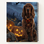 Ierse Rode Setter Halloween Spooky Notitieboek (Achterkant)