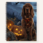 Ierse Rode Setter Halloween Spooky Notitieboek (Voorkant)