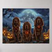 Ierse Rode Setter Halloween Spooky Poster (Voorkant)