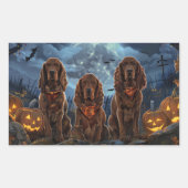 Ierse Rode Setter Halloween Spooky Rechthoekige Sticker (Voorkant)