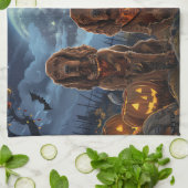 Ierse Rode Setter Halloween Spooky Theedoek (Gevouwen)