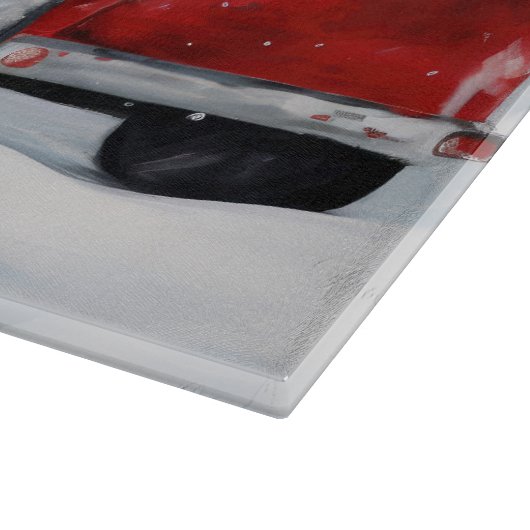 Ierse rode setter hond in sneeuw kerst snijplank (Hoek)