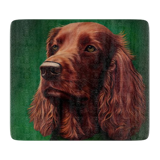 Ierse rode setter hond in St. Patrick's Day jurk Snijplank (Voorkant)