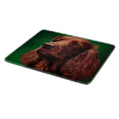 Ierse rode setter hond in St. Patrick's Day jurk Snijplank (Hoek)