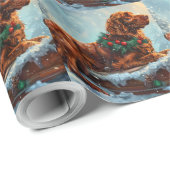 Ierse rode setter hond kerst feestelijk cadeaupapier (Rol Hoek)