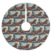 Ierse rode setter hond kerst feestelijk kerstboom rok (Voorkant)