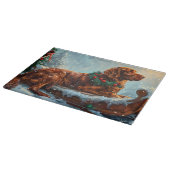 Ierse rode setter hond kerst feestelijk snijplank (Hoek)