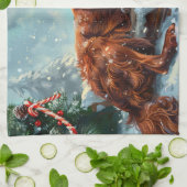 Ierse rode setter hond kerst feestelijk theedoek (Gevouwen)