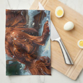 Ierse rode setter hond kerst feestelijk theedoek (Quarter Fold)