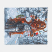 Ierse rode setter hond rijden motorfiets kerst fleece deken (Voorkant (Horizontaal))