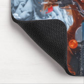 Ierse rode setter hond rijden motorfiets kerst muismat (Hoek)